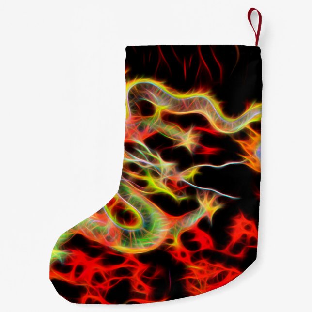 Awesome Dragon Fire on Lucky Energy Small Christmas Stocking (Back)