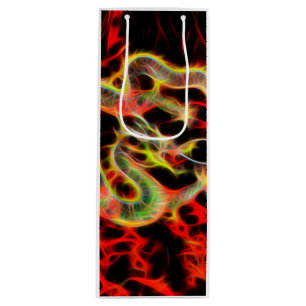 Awesome Dragon Fire on Lucky Energy Wine Gift Bag