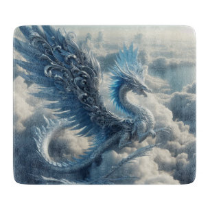 Awesome Dragon Surrounded by Clouds  Glass Cutting Board