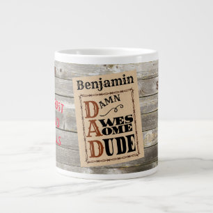 Awesome Dude Western Themed Custom Name Large Coffee Mug