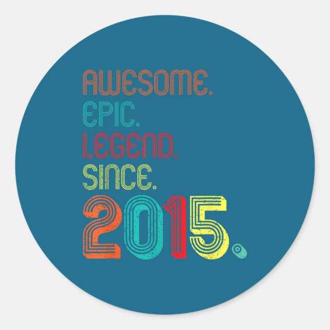Awesome Ec Legend Since 2015 11 Years Old 11th Bir Classic Round Sticker (Front)
