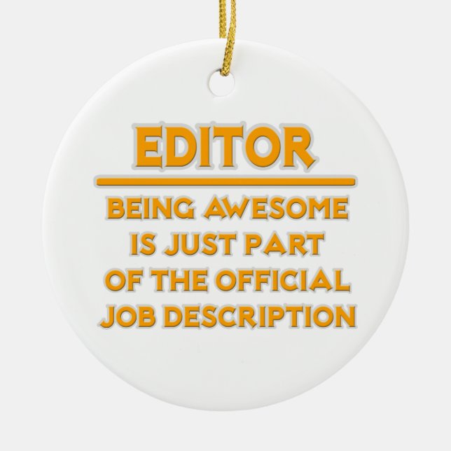 Awesome Editor .. Official Job Description Ceramic Tree Decoration (Front)