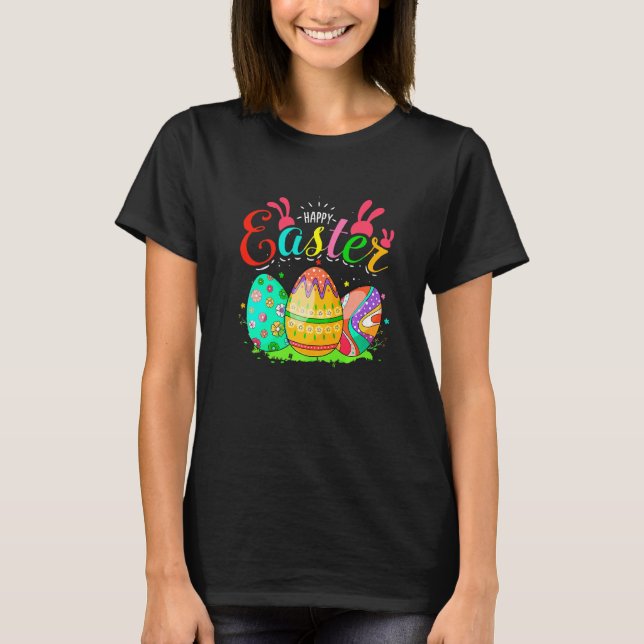 Awesome Egg Hunting Bunny Easter Happy Easter Day  T-Shirt (Front)