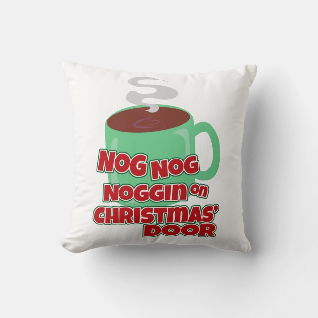 Awesome Eggnog Holiday Saying Cushion (Front)