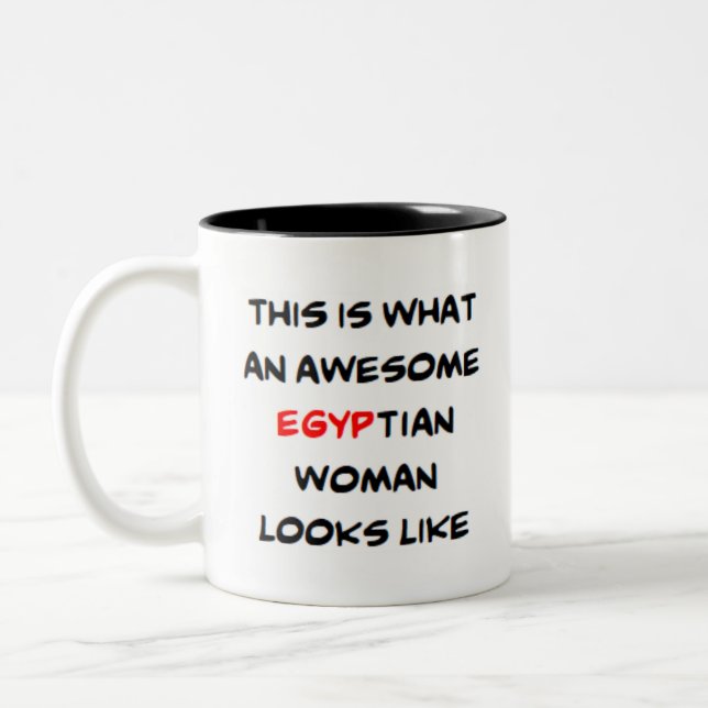 awesome egyptian woman Two-Tone coffee mug (Left)