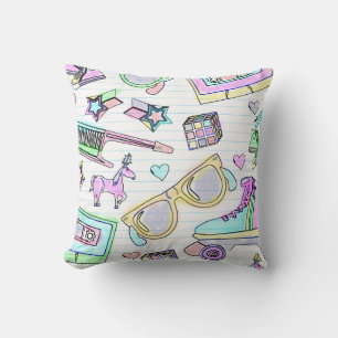 Awesome Eighties Coloring Book Wow Vibes Cushion