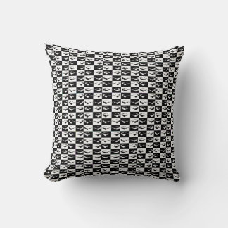 Awesome Eighties Mod Sunglasses Checkers Cushion
