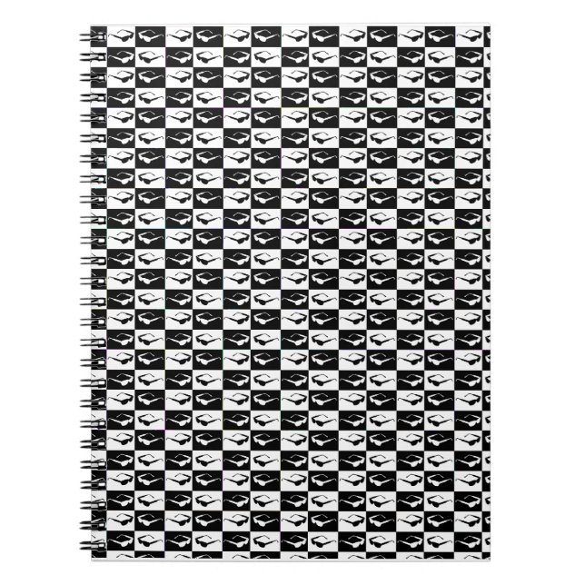 Awesome Eighties Mod Sunglasses Checkers Notebook (Front)