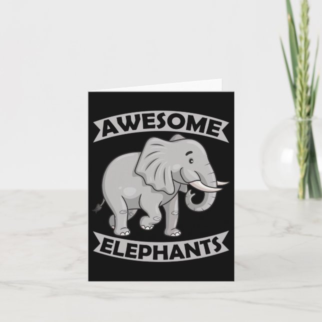 Awesome Elephants Zoo Circus Fun Elephant Conserva Card (Front)