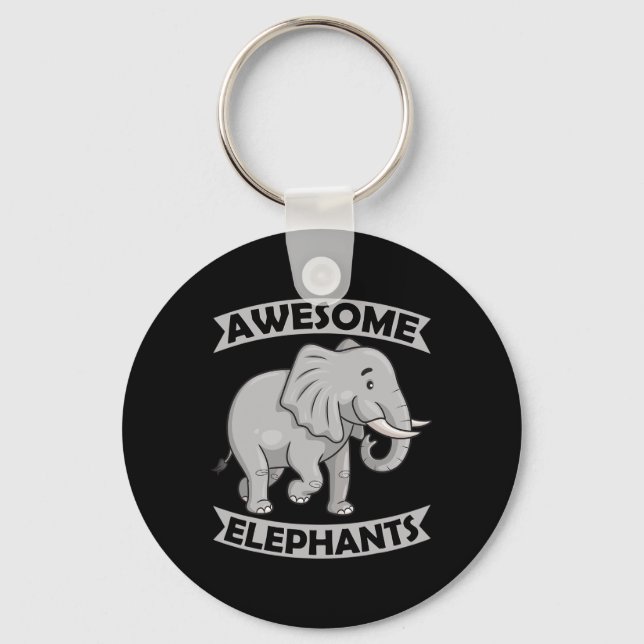 Awesome Elephants Zoo Circus Fun Elephant Conserva Key Ring (Front)