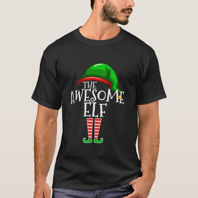 Awesome Elf Group Matching Family Christmas T-Shirt (Front)