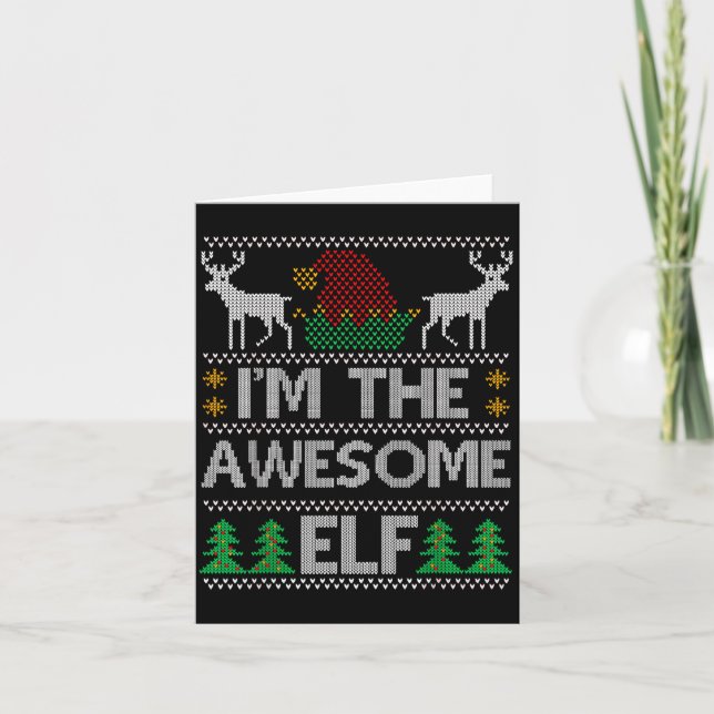 Awesome Elf Matching Family Group Christmas Party  Card (Front)