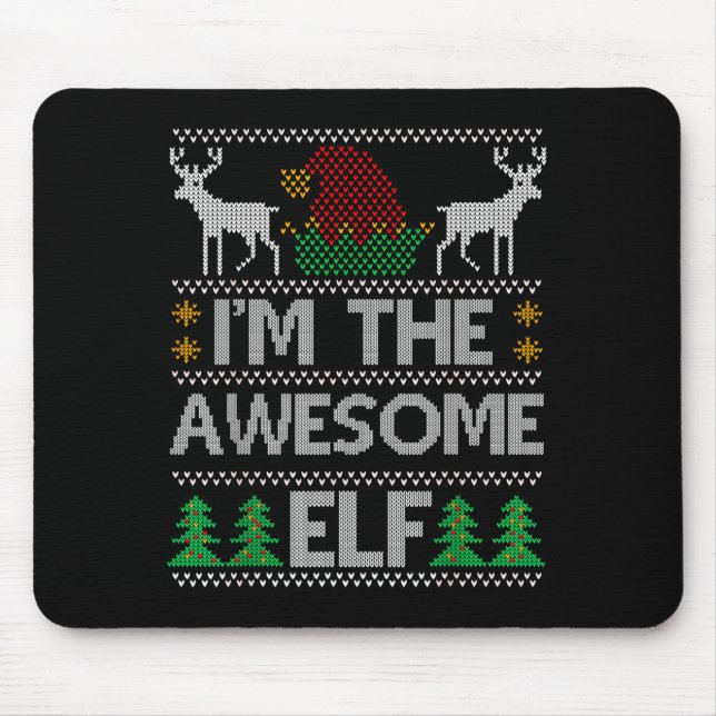 Awesome Elf Matching Family Group Christmas Party  Mouse Mat (Front)