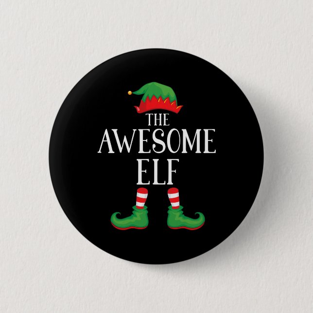 Awesome Elf Matching Group Xmas Funny Family Chris 6 Cm Round Badge (Front)