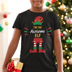 Awesome Elf Personalised Christmas Elf Squad T-Shirt