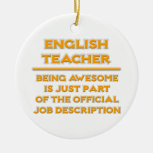 Awesome English Teacher .. Job Description Ceramic Tree Decoration