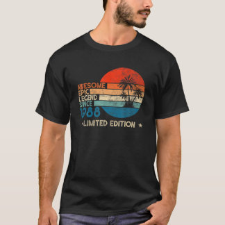 Awesome Epic Legend Since 1988 34 Birthday Gifts V T-Shirt