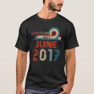 Awesome Epic Legend Since June 2017 5th Birthday T-Shirt