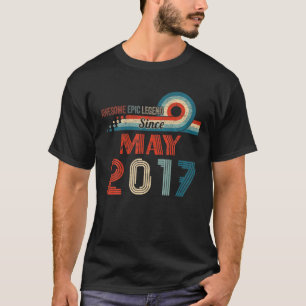 Awesome Epic Legend Since May 2017 5Th Birthday Gi T-Shirt