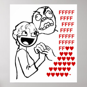 Awesome Face and Rage Guy find Fluv Poster