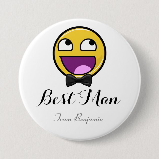 Awesome Face Best Man Wedding Button (Front)