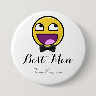 Awesome Face Best Man Wedding Button