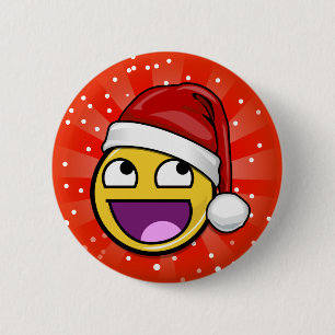 Awesome Face Christmas Santa Button