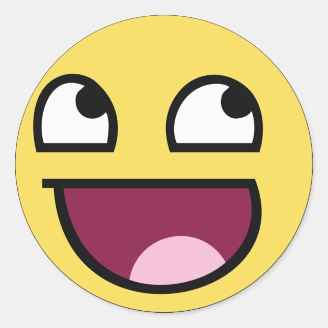 Awesome Face Classic Round Sticker (Front)