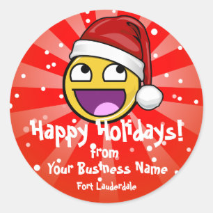 Awesome Face Meme Santa Hat Business Stickers