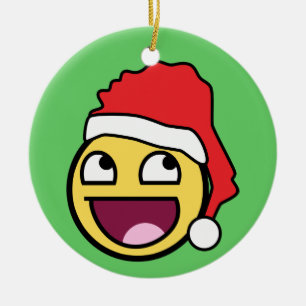 Awesome Face Santa Ornament