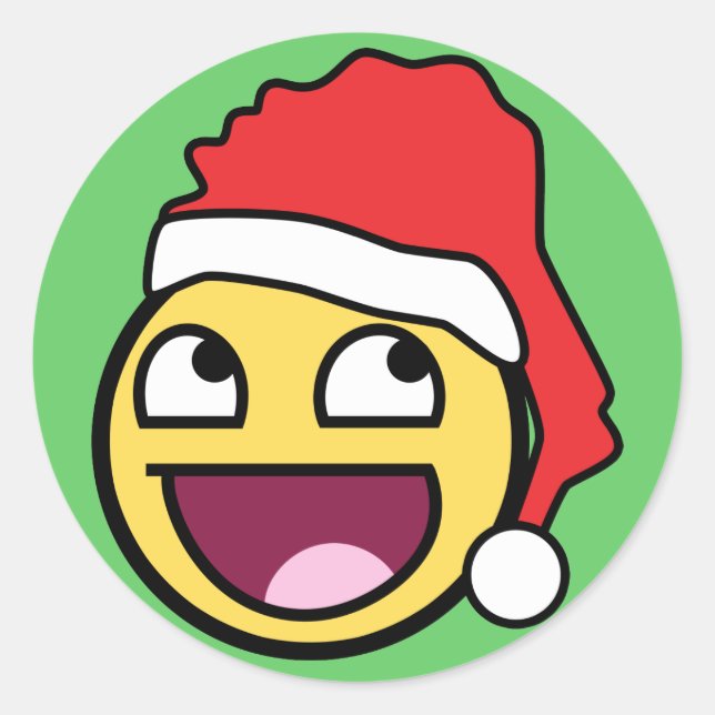 Awesome Face Santa Sticker (Front)