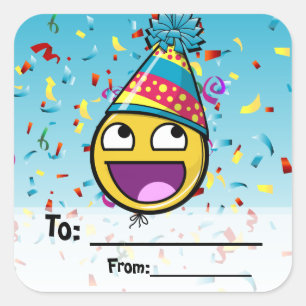 Awesome Face To and From Birthday Present Stickers