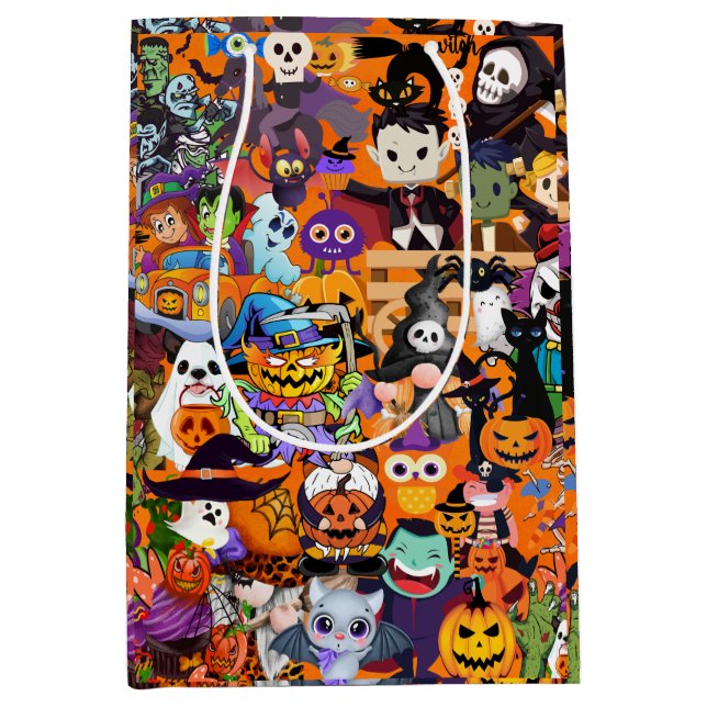Awesome Faces of Halloween Medium Gift Bag (Front)