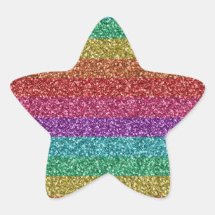 Awesome fashionable trendy rainbow bright colours star sticker