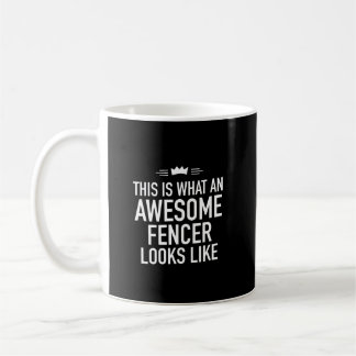 Awesome fencer looks like funny fencing armed and coffee mug