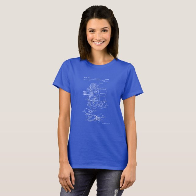 Awesome Film Camera Blueprint Shirt for Filmmakers (Front Full)
