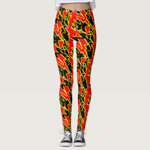 Awesome Fire Flames Abstract Print Leggings