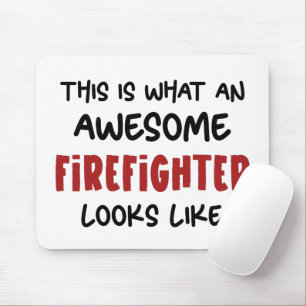 Awesome Firefighter Funny Firefighter Mouse Mat