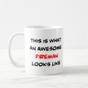 awesome fireman coffee mug