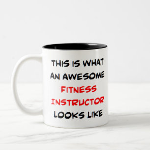awesome fitness instructor Two-Tone coffee mug