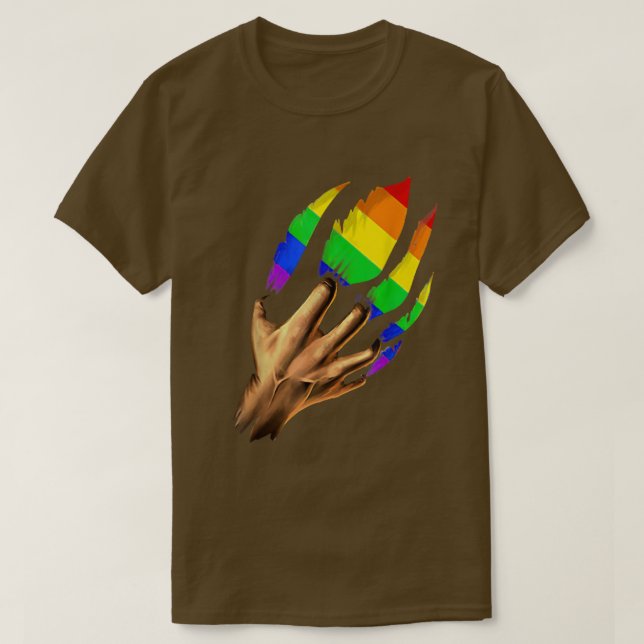 Awesome Flag Meaning LGBTQ Plus Scratch Pride Rain T-Shirt (Design Front)