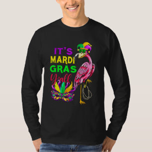 Awesome Flamingo Mardi Gras Funny Carnival Party   T-Shirt