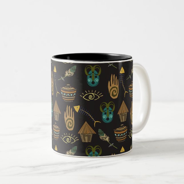 Awesome Floral Pattern Two-Tone Coffee Mug (Front Right)