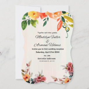 Awesome Floral Watercolor Wedding Invitation