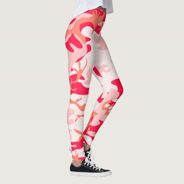 Awesome for the Gym Sporty Pink Camouflage Pattern Leggings (Right)