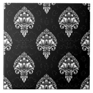 Awesome forever classic Victorian black and white  Tile