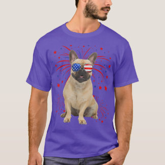 Awesome French Bulldog Dog American Flag 4th Of Ju T-Shirt
