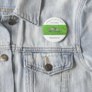 Awesome Friend, Cute and Happy Zebras 6 Cm Round Badge