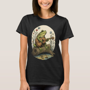 Awesome Frog Playing Guitar Frog Playing Banjo On T-Shirt
