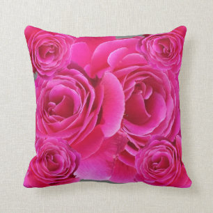 AWESOME FUCHSIA PINK ROSES  PATTERN CUSHION